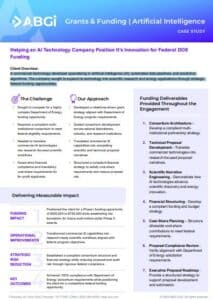 AI Technology Company Federal DOE Funding Case Study