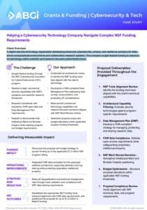 Cybersecurity Technology Company NSF Funding Case Study